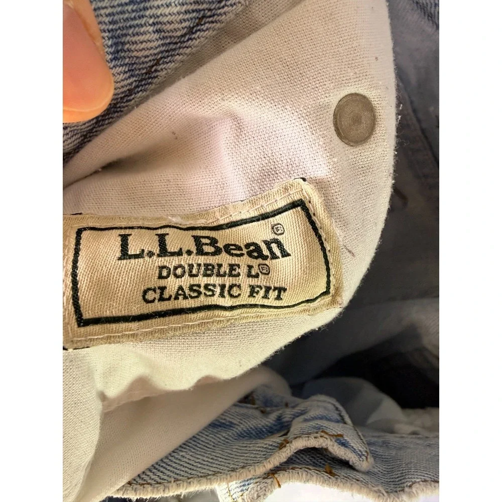 Vintage LL BEAN Double L Jeans Men's 36x31 Classic Fit Denim Light Wash‎ 90s